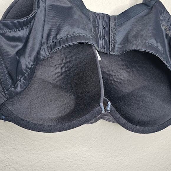 Cacique black push up padded underwire bra Women's size 44D plunge - Picture 2 of 4